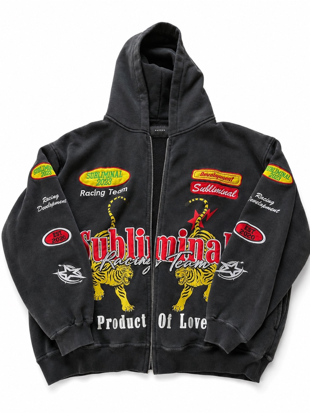 PacSun Subliminal Racing Team Graphic Zip Hoodie